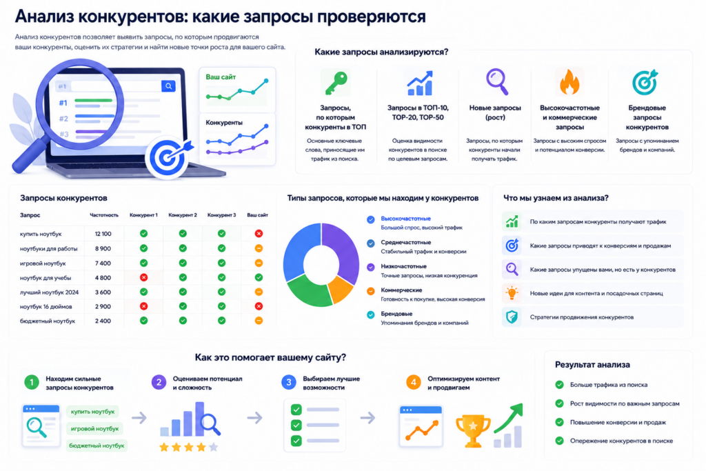 Анализ конкурентов по поисковым запросам для SEO-продвижения